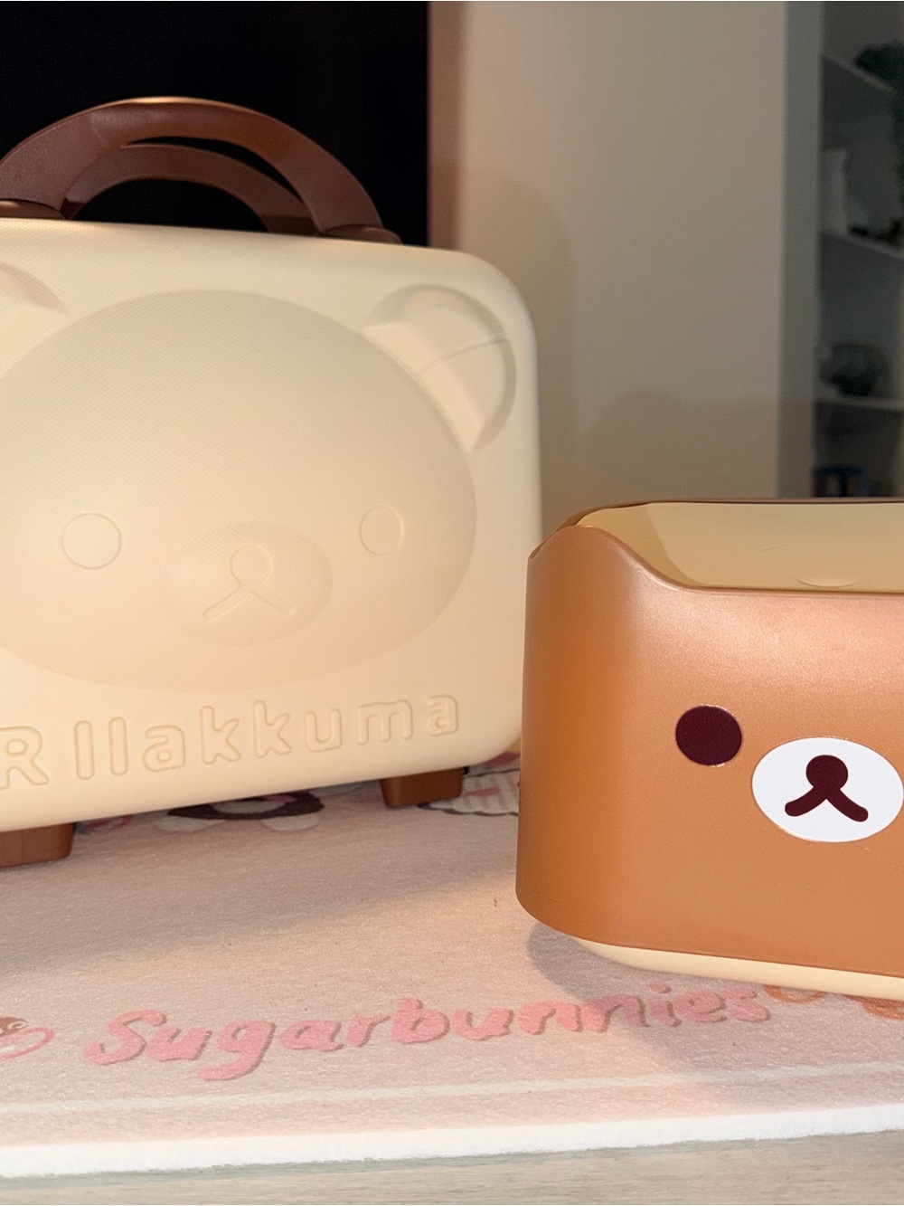Rilakkuma Bear Themed Cosmetic/Storage Cases in Cream & Brown